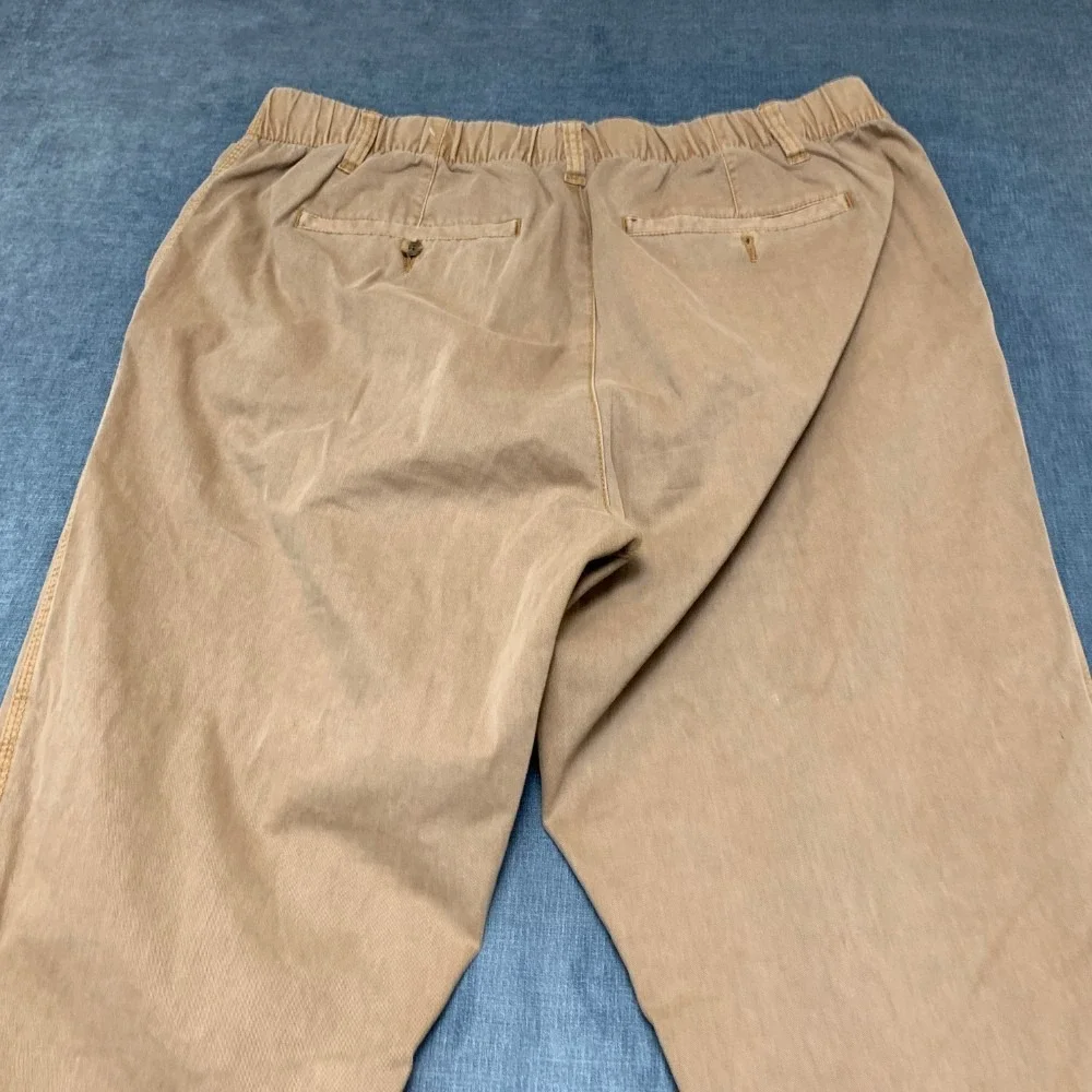 Old Navy Chino Pants Mens Large Tan Cotton Stretch Everyday Wear Straight Leg